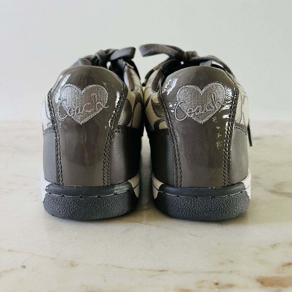 COACH Gray Nova Signature Canvas Patent Leather Sneakers - US 6.5 - Picture 7 of 8